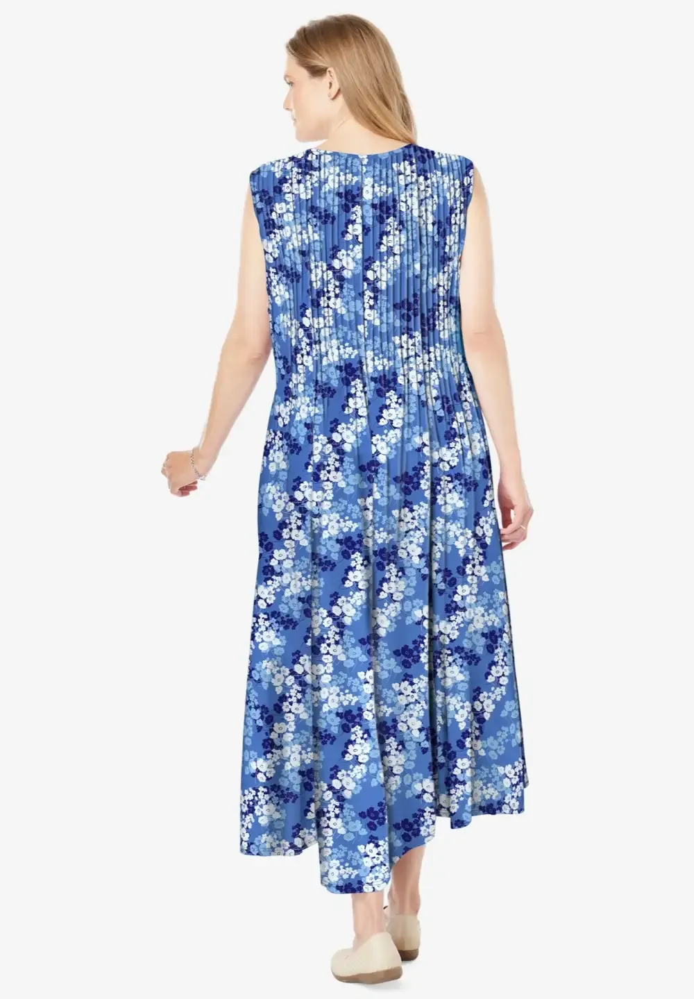 Pintucked Sleeveless Dress