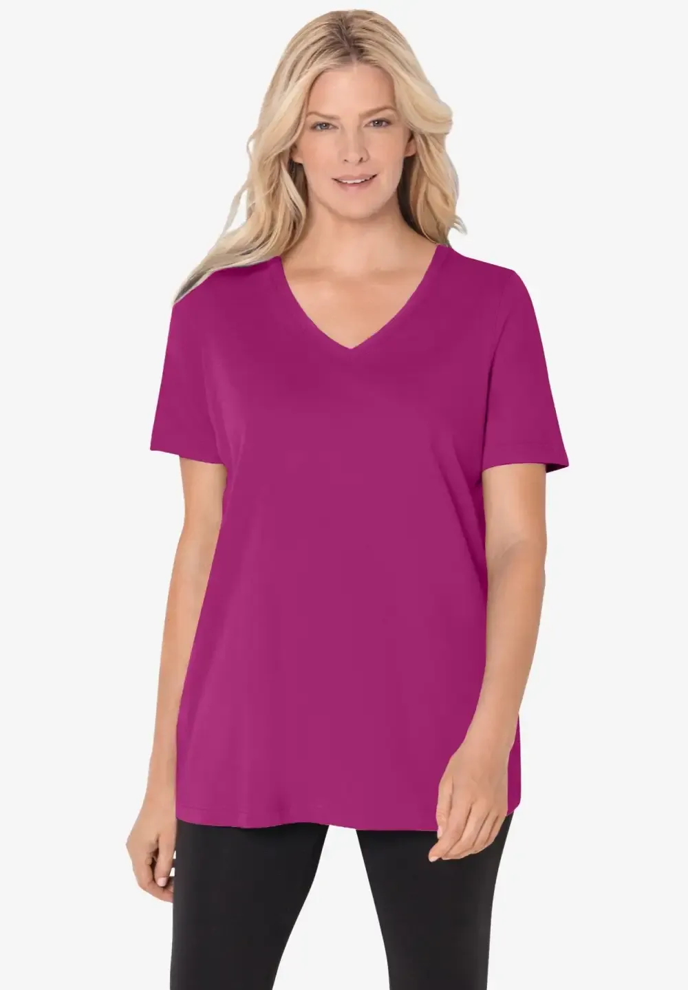 Perfect Short-Sleeve V-Neck Tee