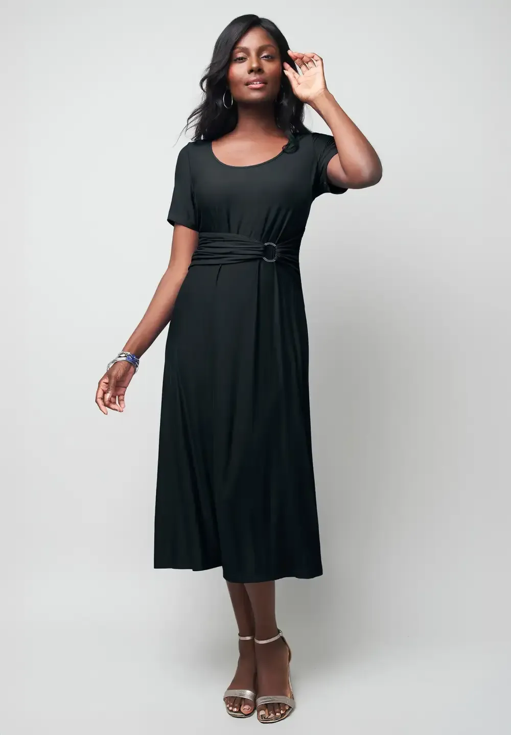 Buckle Midi Dress