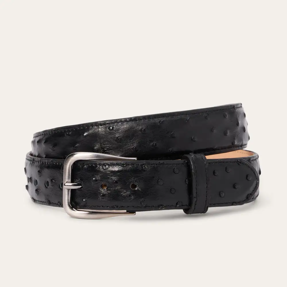 Ostrich Western Tab Belt - 1 1/4