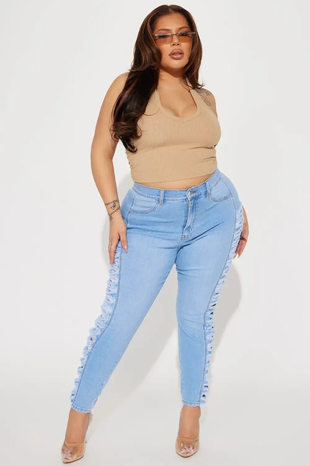 Adrenaline Rush Ripped Stretch Skinny Jean - Light Wash