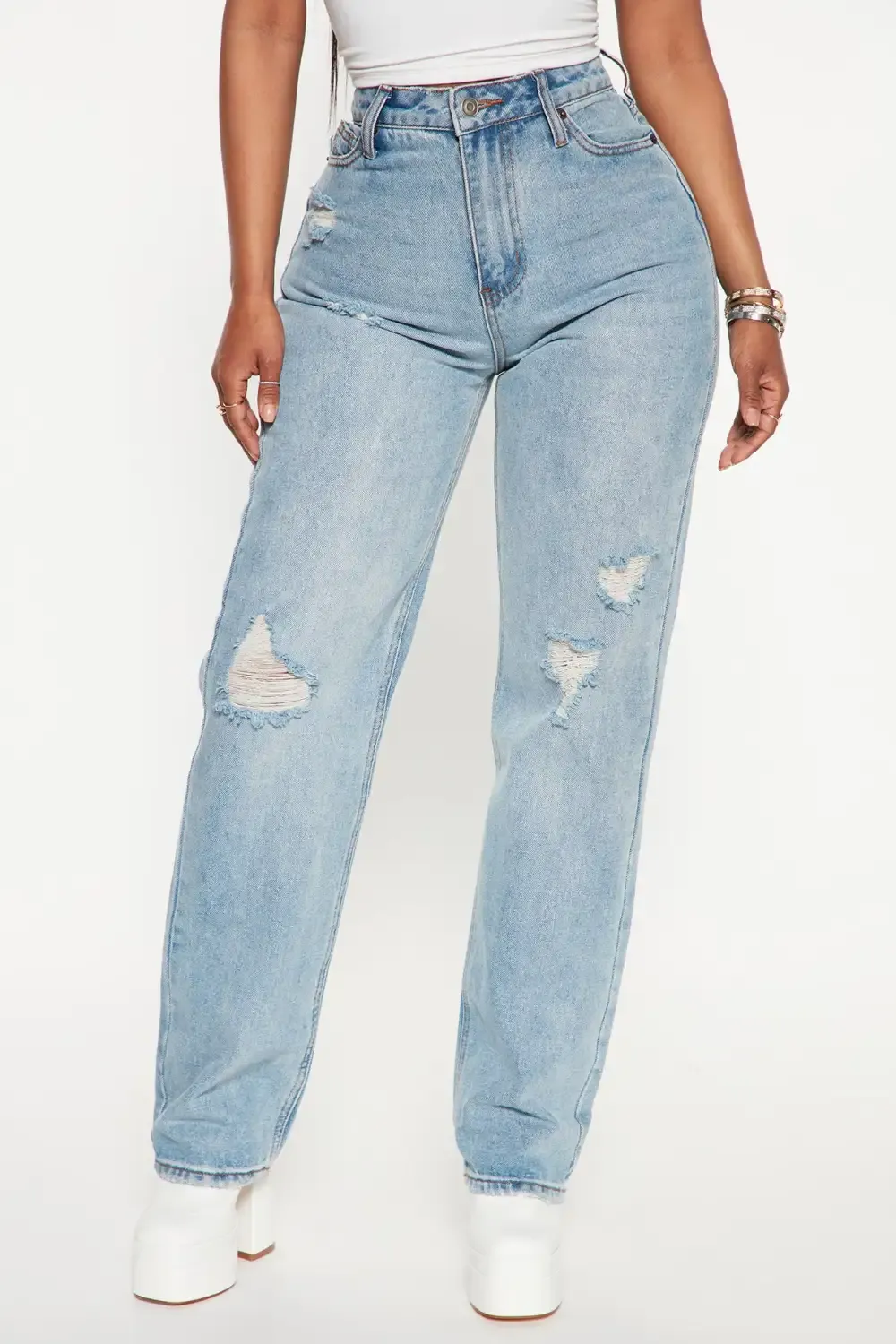 Daddy Issues Slouch Fit Jeans - Medium Blue Wash