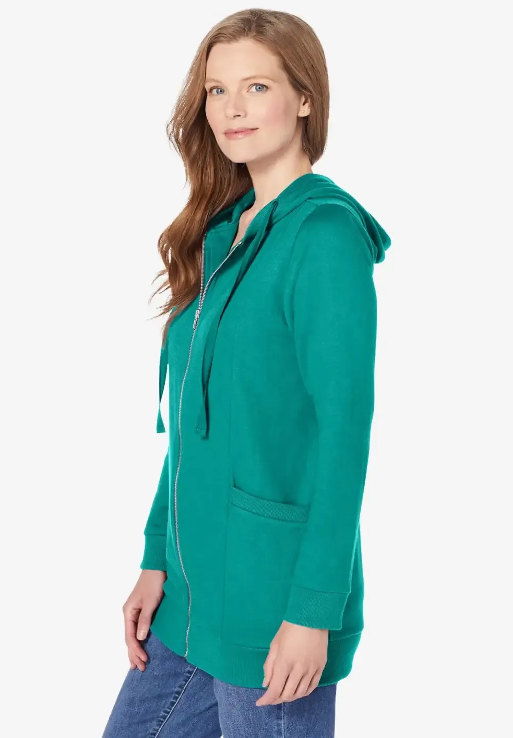 Zip Front Tunic Hoodie Jacket