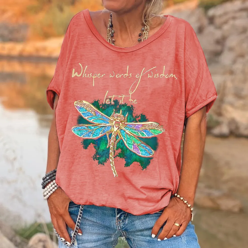 Whisper Words Of Wisdom Printed Casual Women's T-shirt
