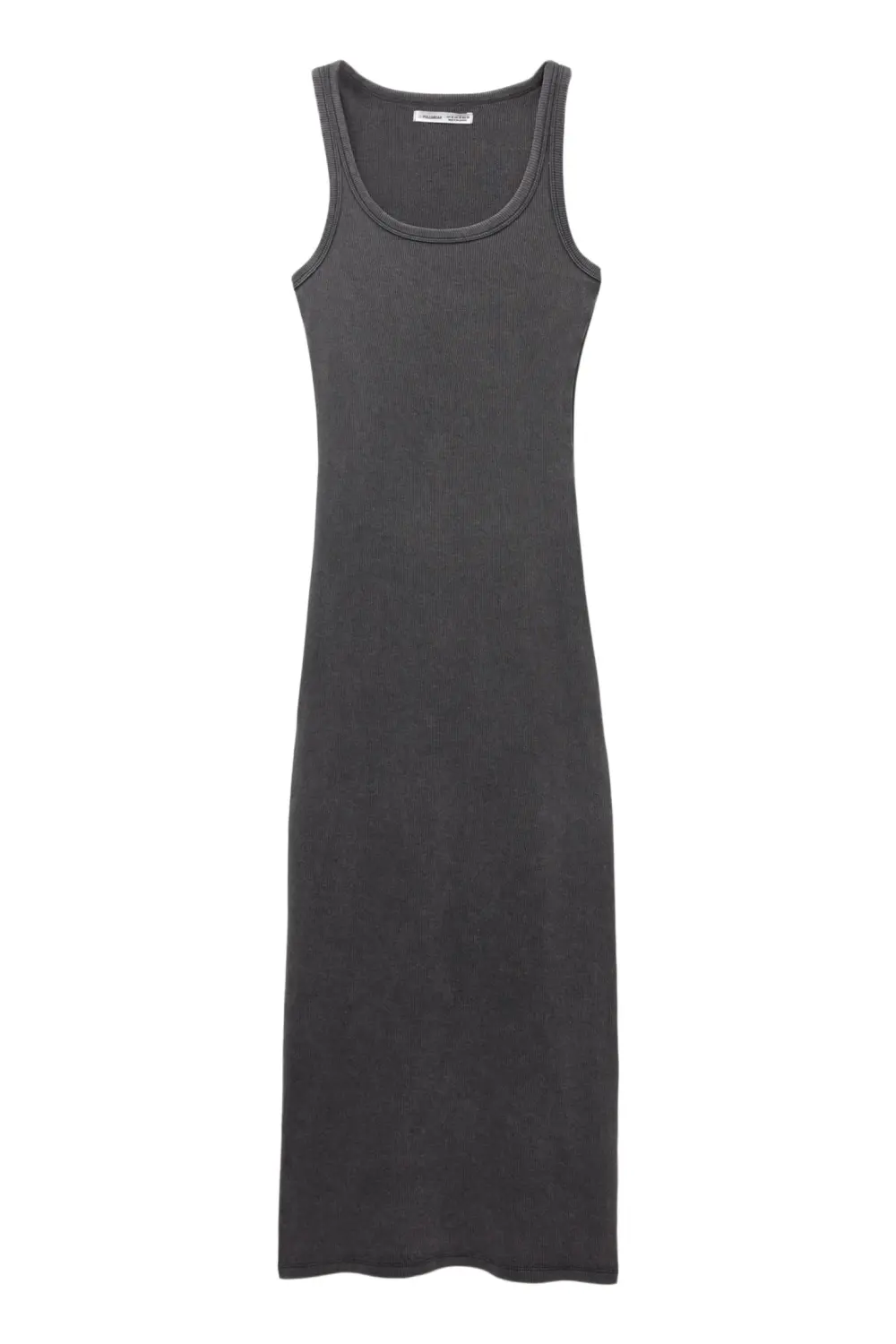 Vestido midi tirantes canalé