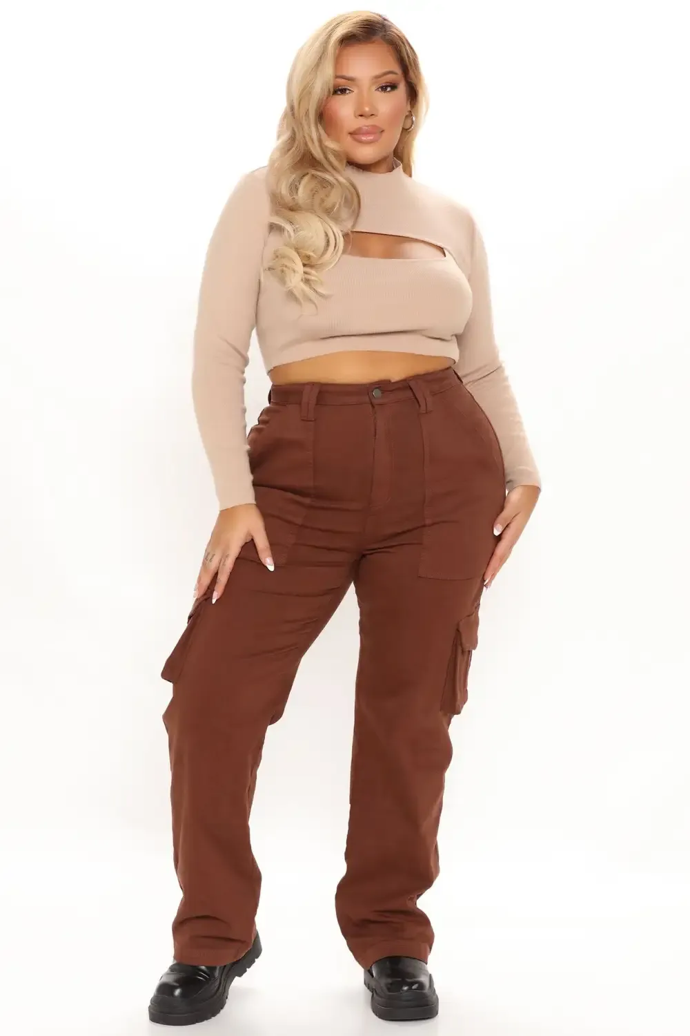 Smooth Talker Cargo Boyfriend Jeans - Chocolate