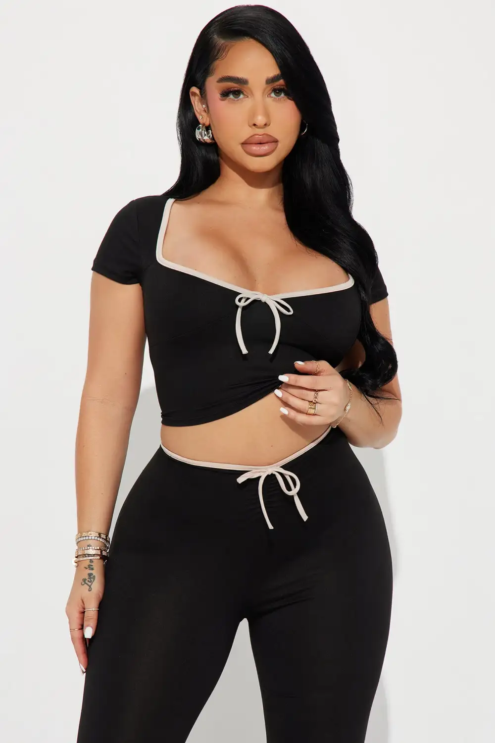 The Bow Era Pant Set - Black