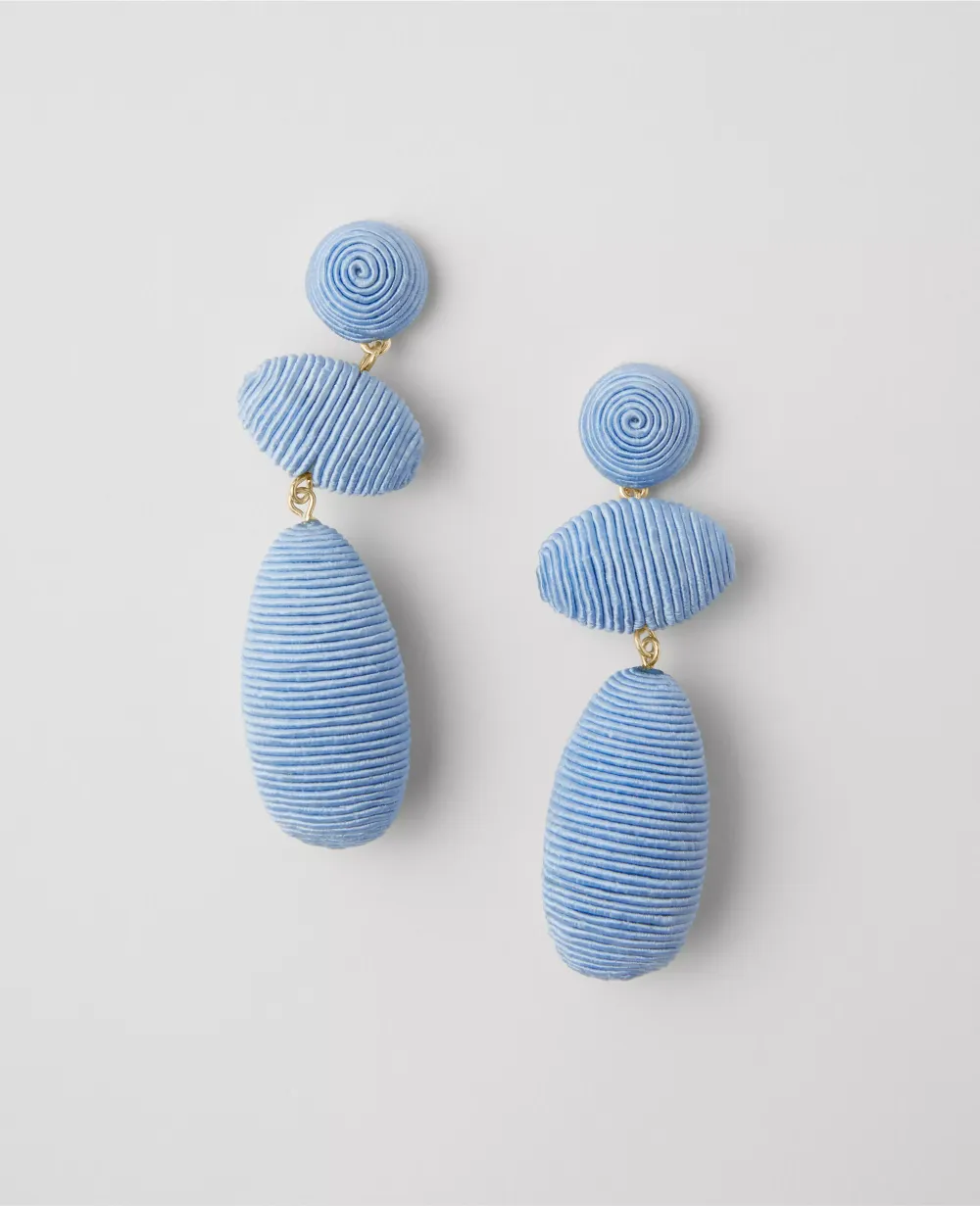 Triple Drop Thread-Wrapped Earrings