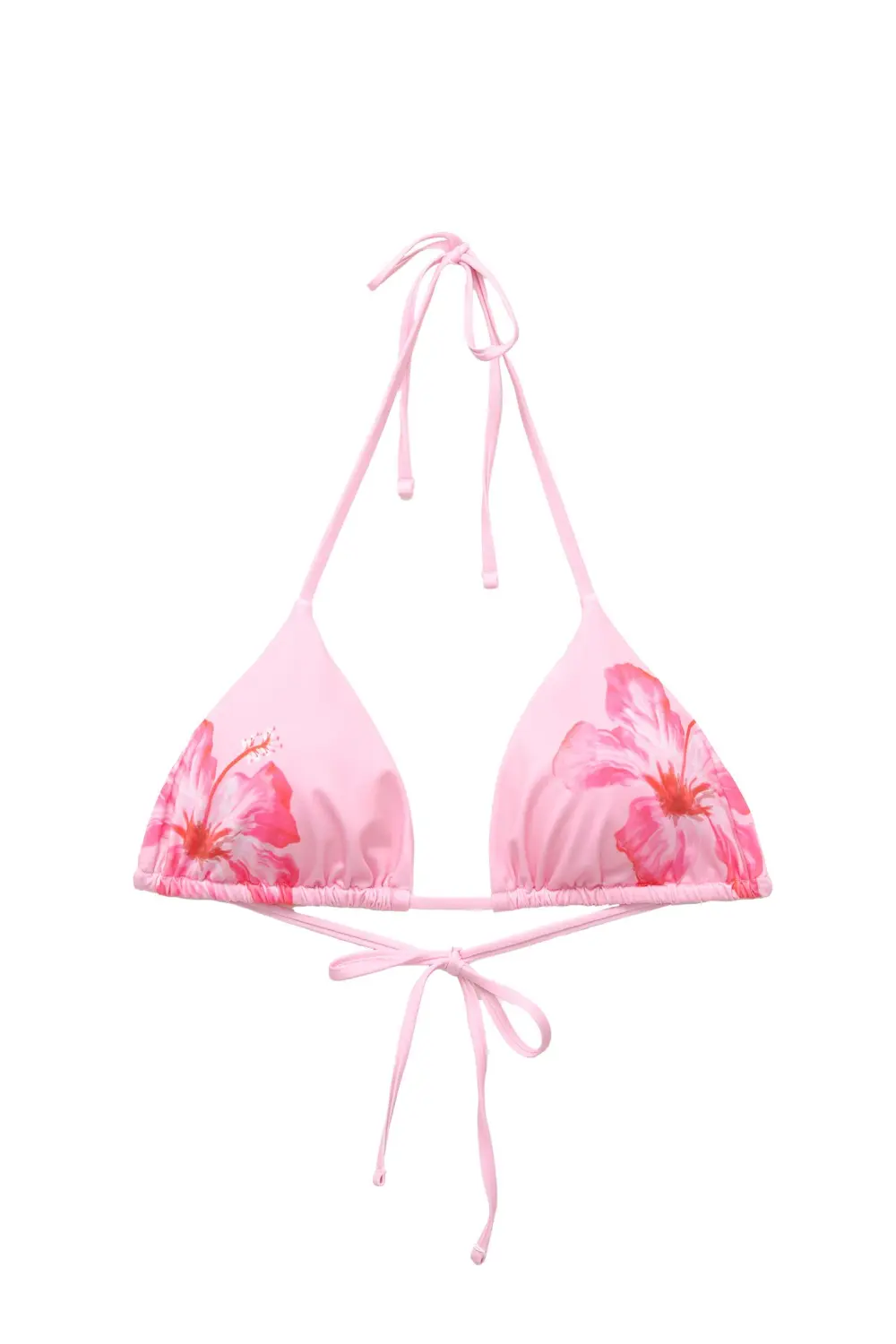 Floral triangle bikini top
