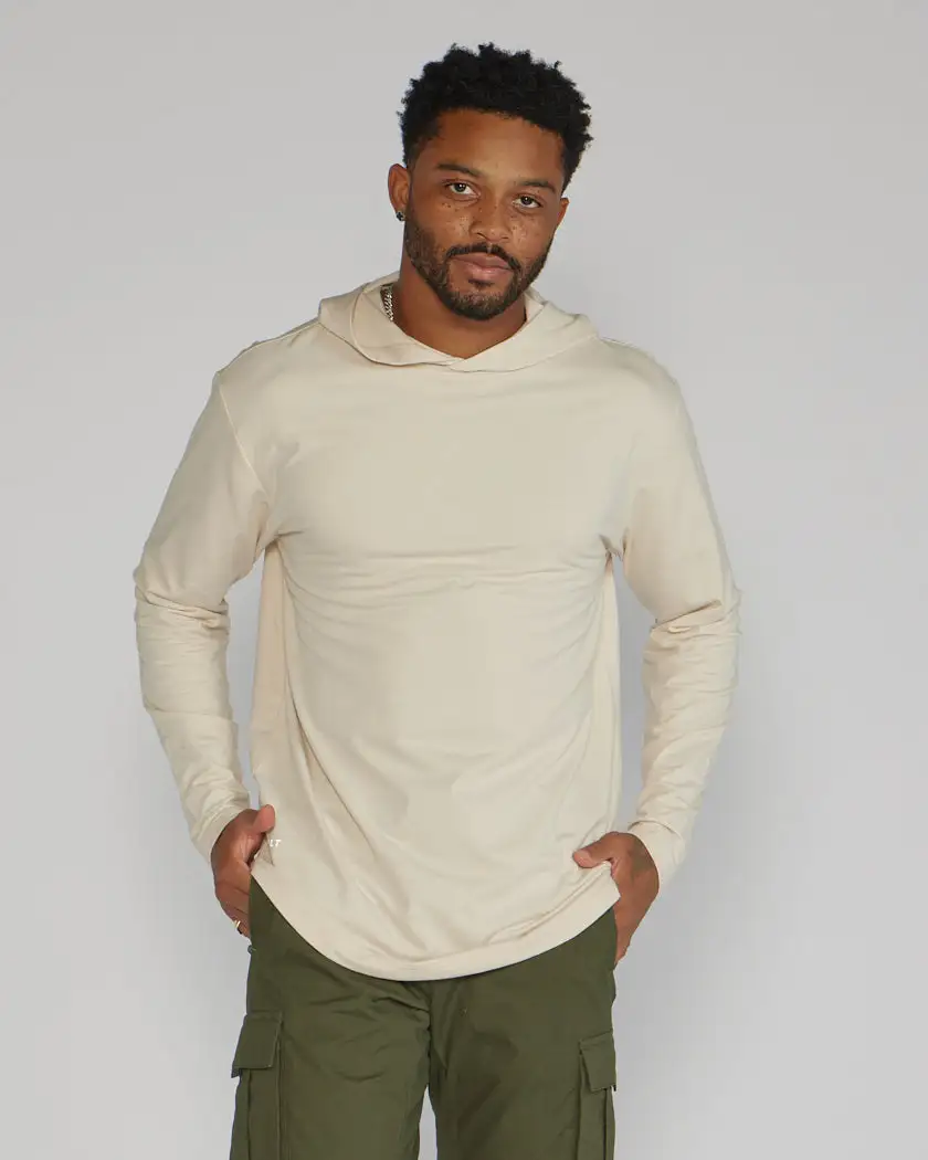 Hooded Drop-Cut Long Sleeve