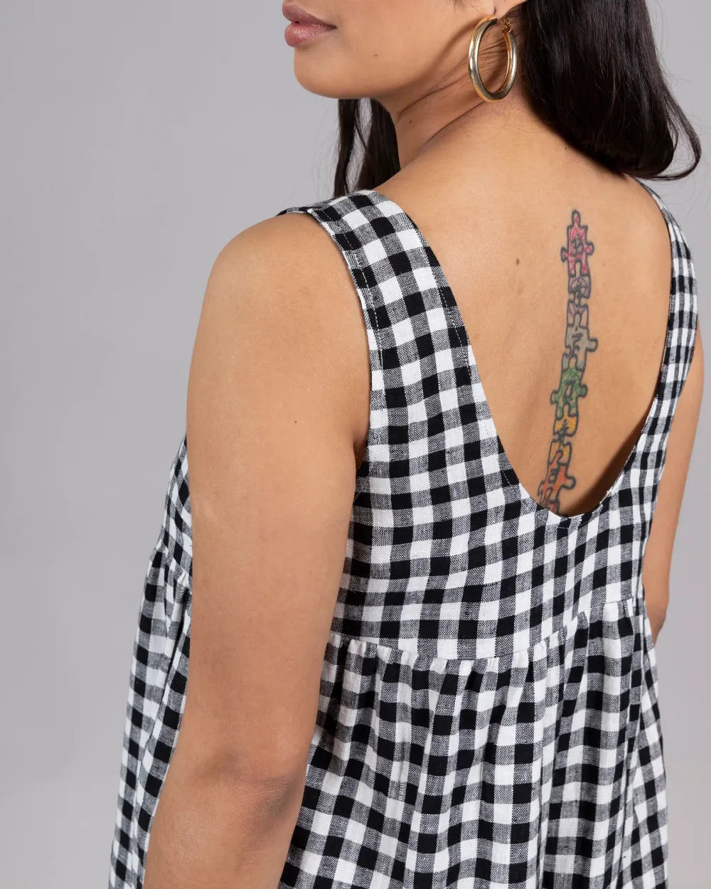 JUMPSUIT - BLACK AND WHITE GINGHAM