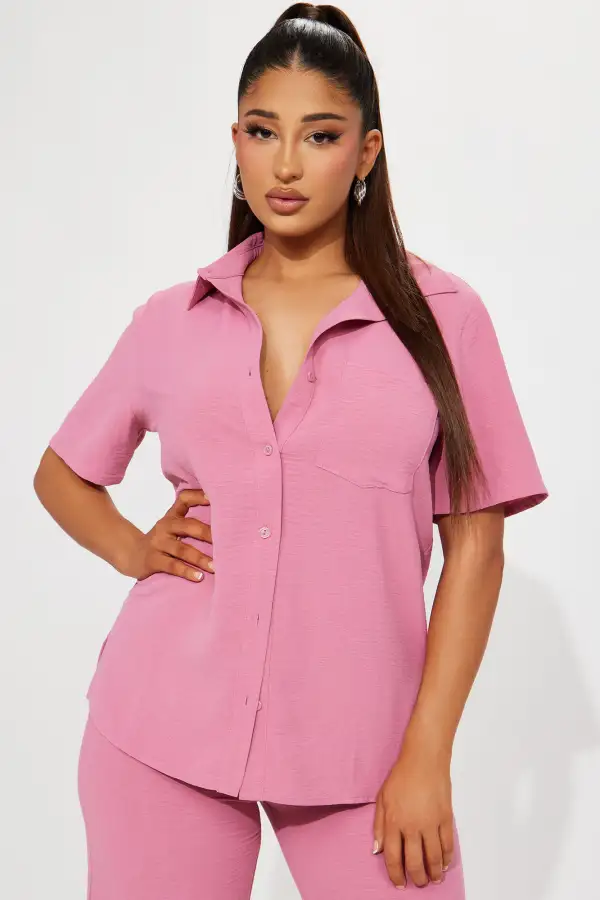 Makenzie Short Sleeve Pant Set - Mauve