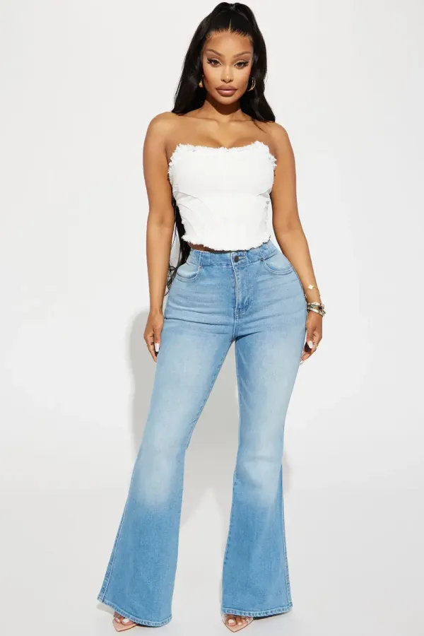 Houston Lace Up Bootcut Jean - Medium Wash