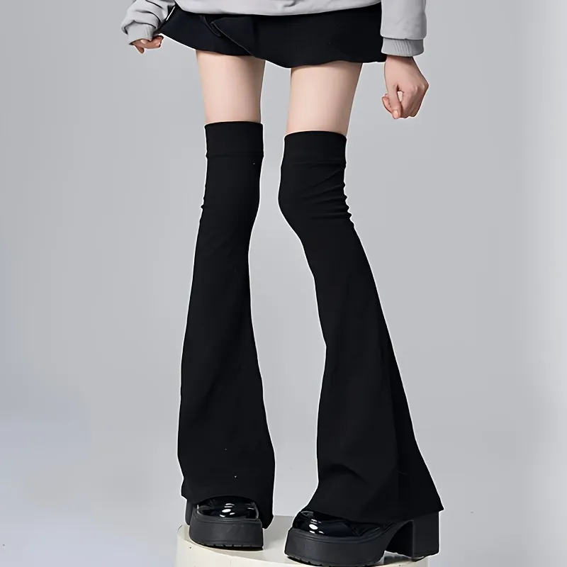 Y2K Style Minimalist Trumpet-Shaped Knee-High Warm Leg Coverings