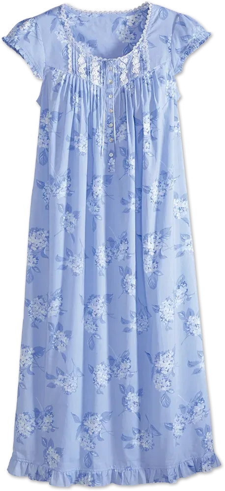 Eileen West Hydrangea Print Cotton Nightgown