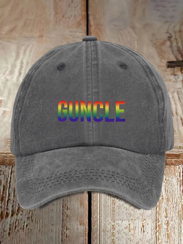 Gay Day Guncle Printed Baseball Cap
