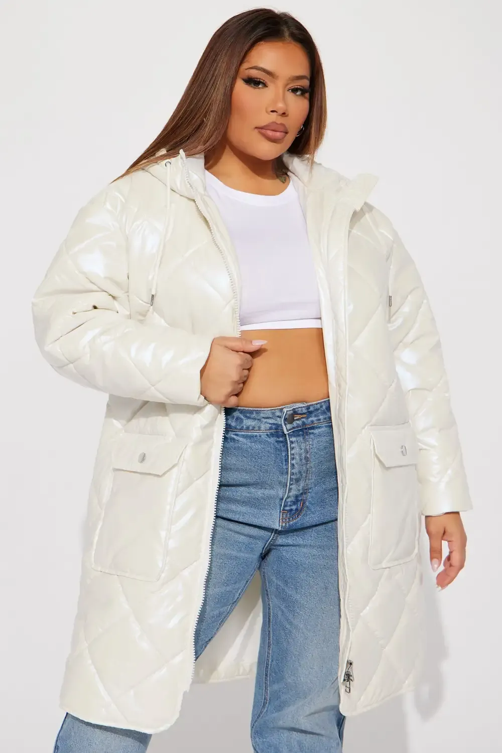 Shine Bright Puffer Jacket - Cream
