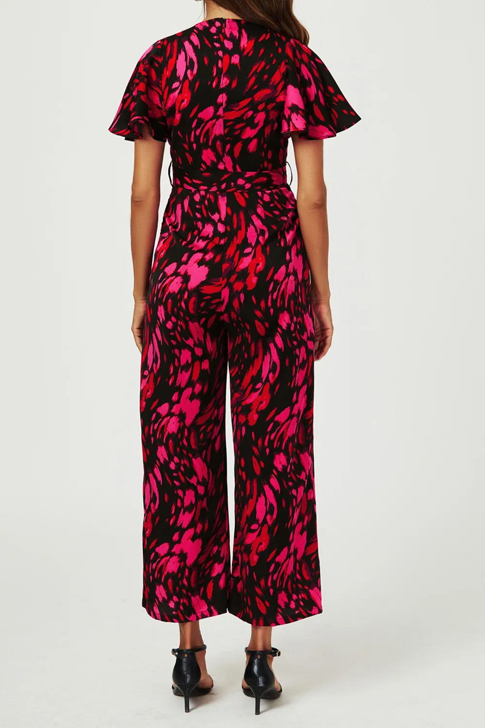 Black And Pink Art Print Women's Jumpsuit