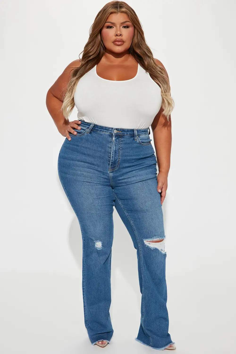 Seven Heavens Stretch Flare Jeans - Medium Wash