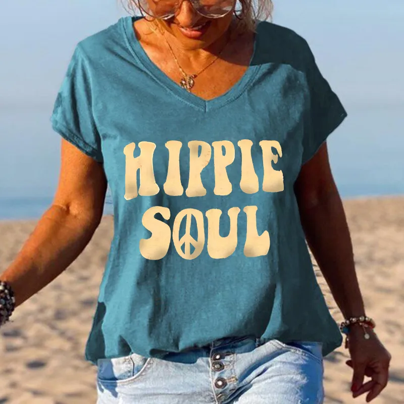 Simple Hippie Soul Short Sleeve Graphic Tees