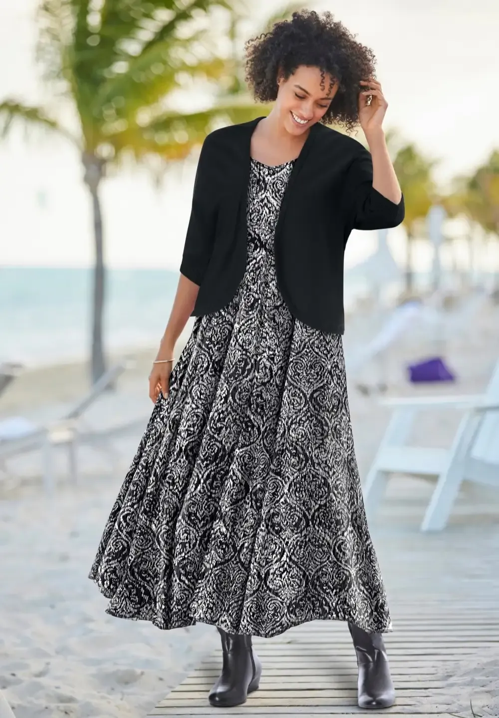 Rib Trim Cardigan Shrug