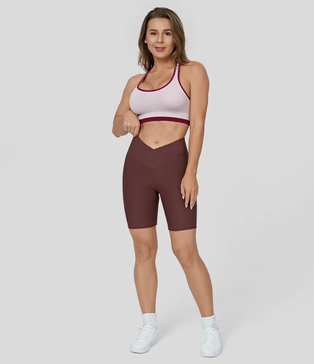 Seamless Flow High Waisted Crossover Butt Lifting Yoga Biker Shorts 5''