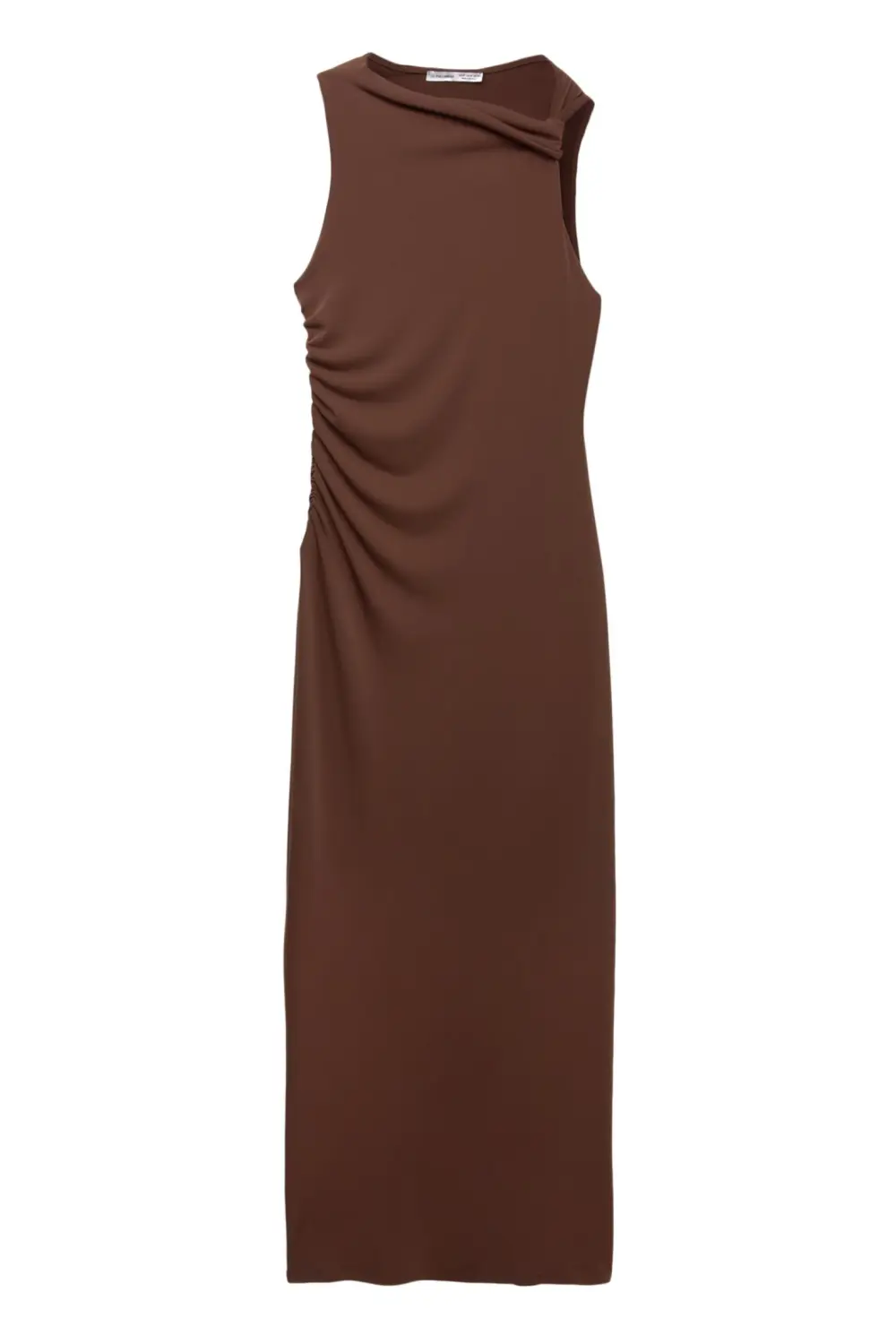 Vestido midi frunces