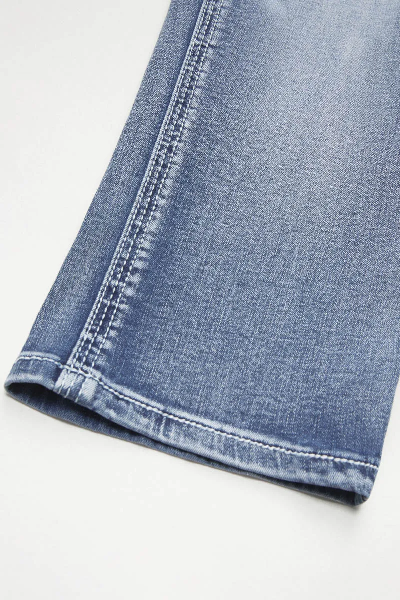 Washed Button Up Rolled Hem Low Rise Capri Jeans
