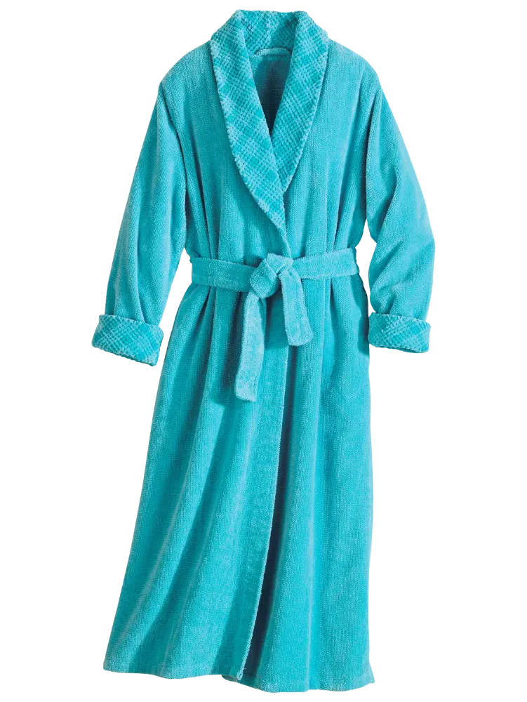 Women's Chenille Wrap Robe With Shawl Collar