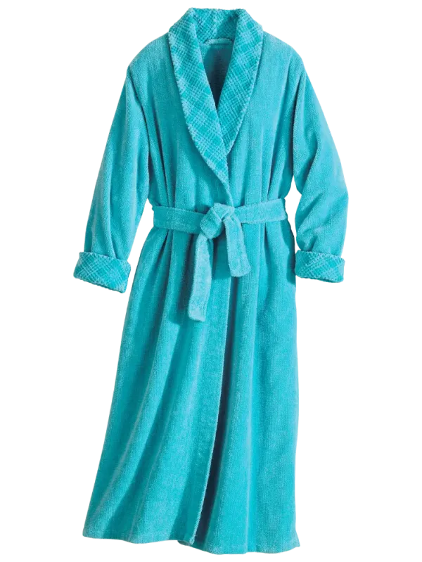 Women's Chenille Wrap Robe With Shawl Collar