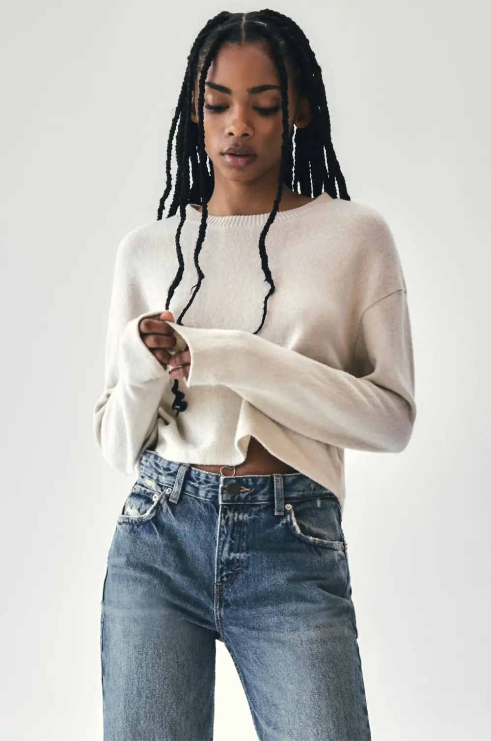 Jersey cropped soft touch
