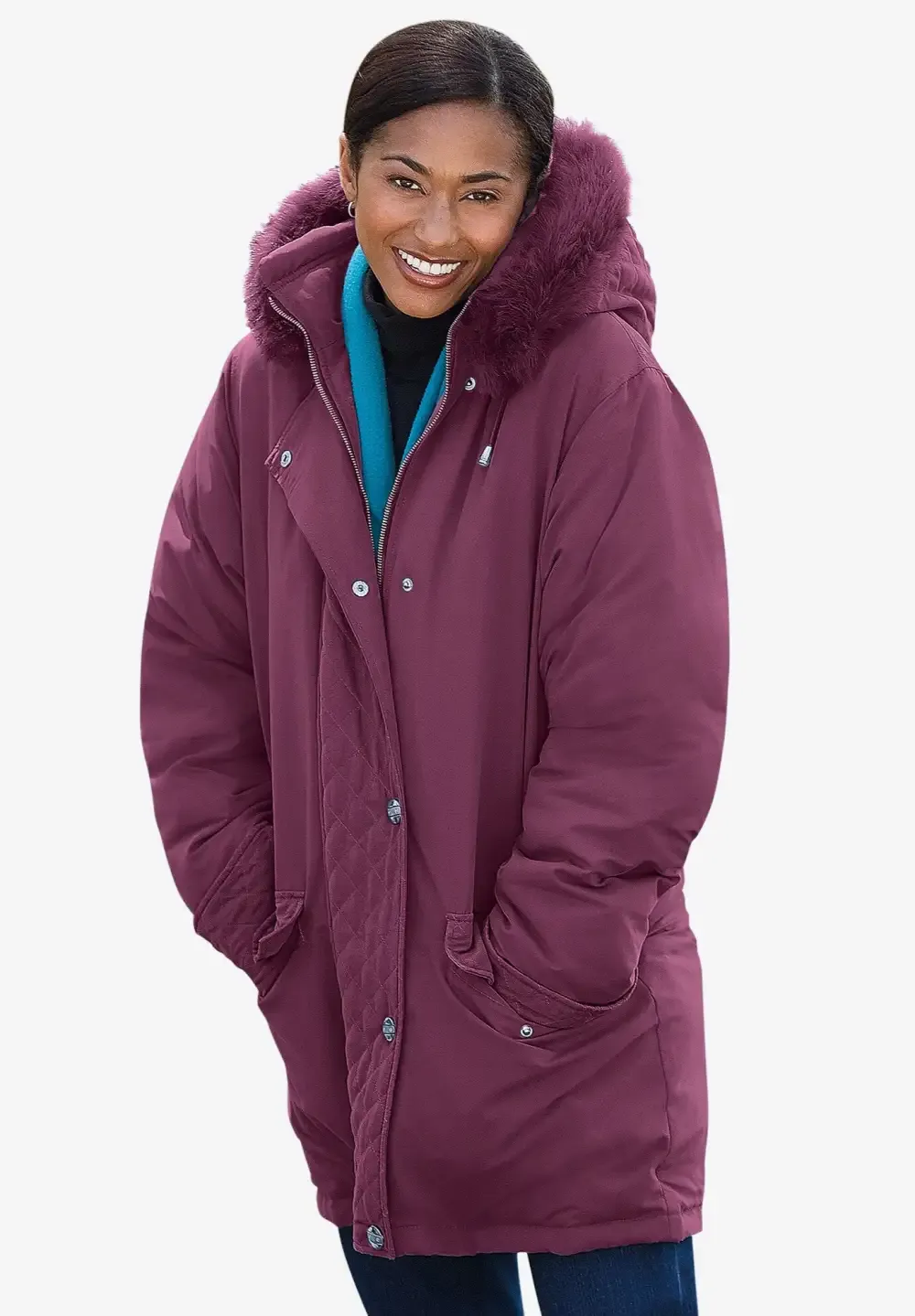 Faux Fur Down Parka Coat