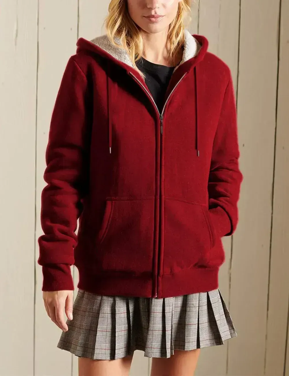 Women's Winter Hoodies Pullover Sherpa Fleece Warm Heavyweight Sweatshirt