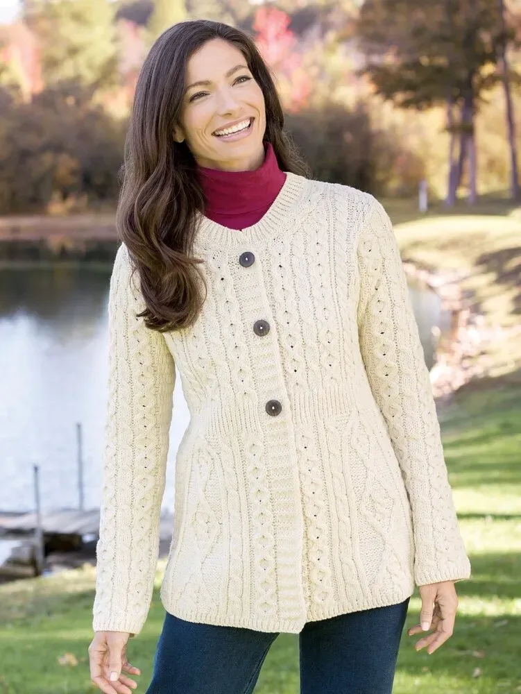 Women's Irish Wool A-Line Cardigan