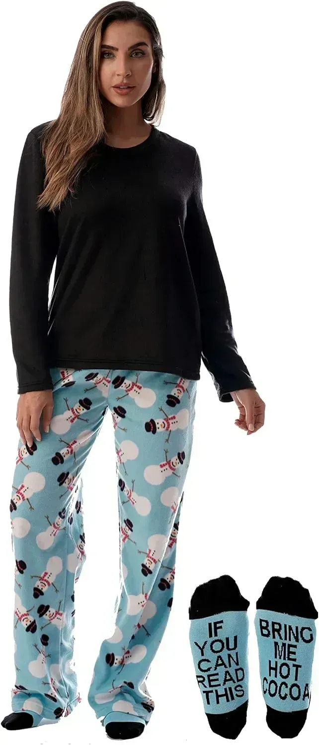 Women’s Pajama Pant Set - Nightgown with Matching Socks