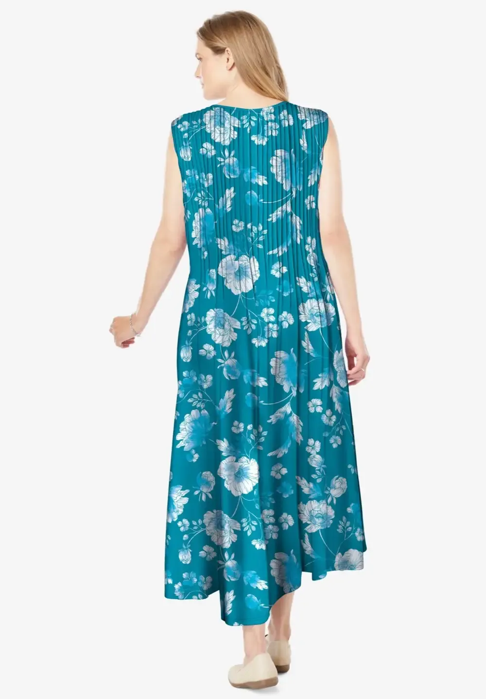 Pintucked Sleeveless Dress