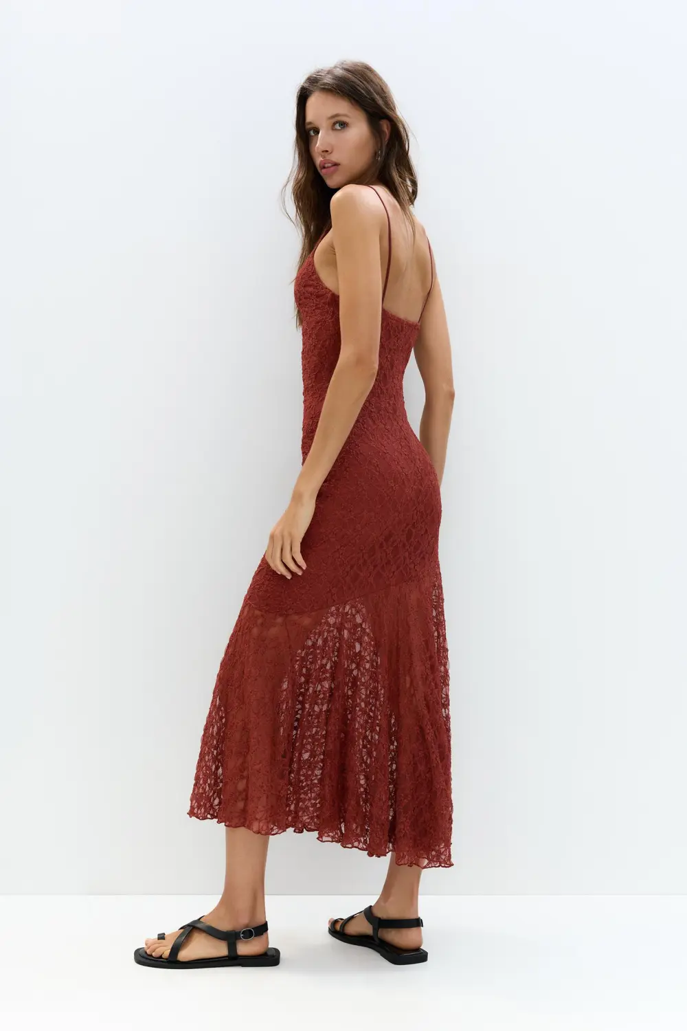 Vestido midi encaje