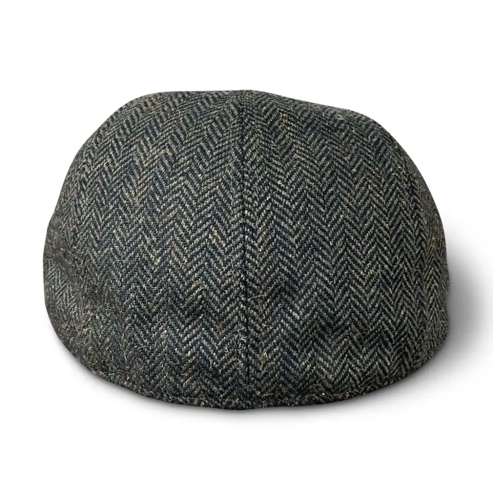 The Peaky Boston Scally Cap - Dark Olive Green Herringbone