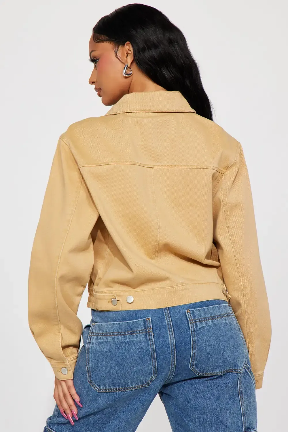 Try Again Denim Bomber Jacket - Khaki