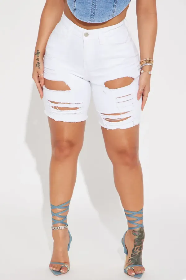 Gone Fishing Shorts - White
