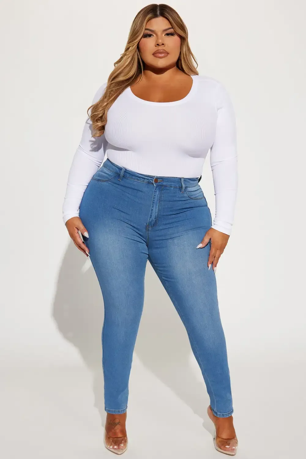 Classic Beauty Booty Lifter Skinny Jeans - Medium Blue Wash