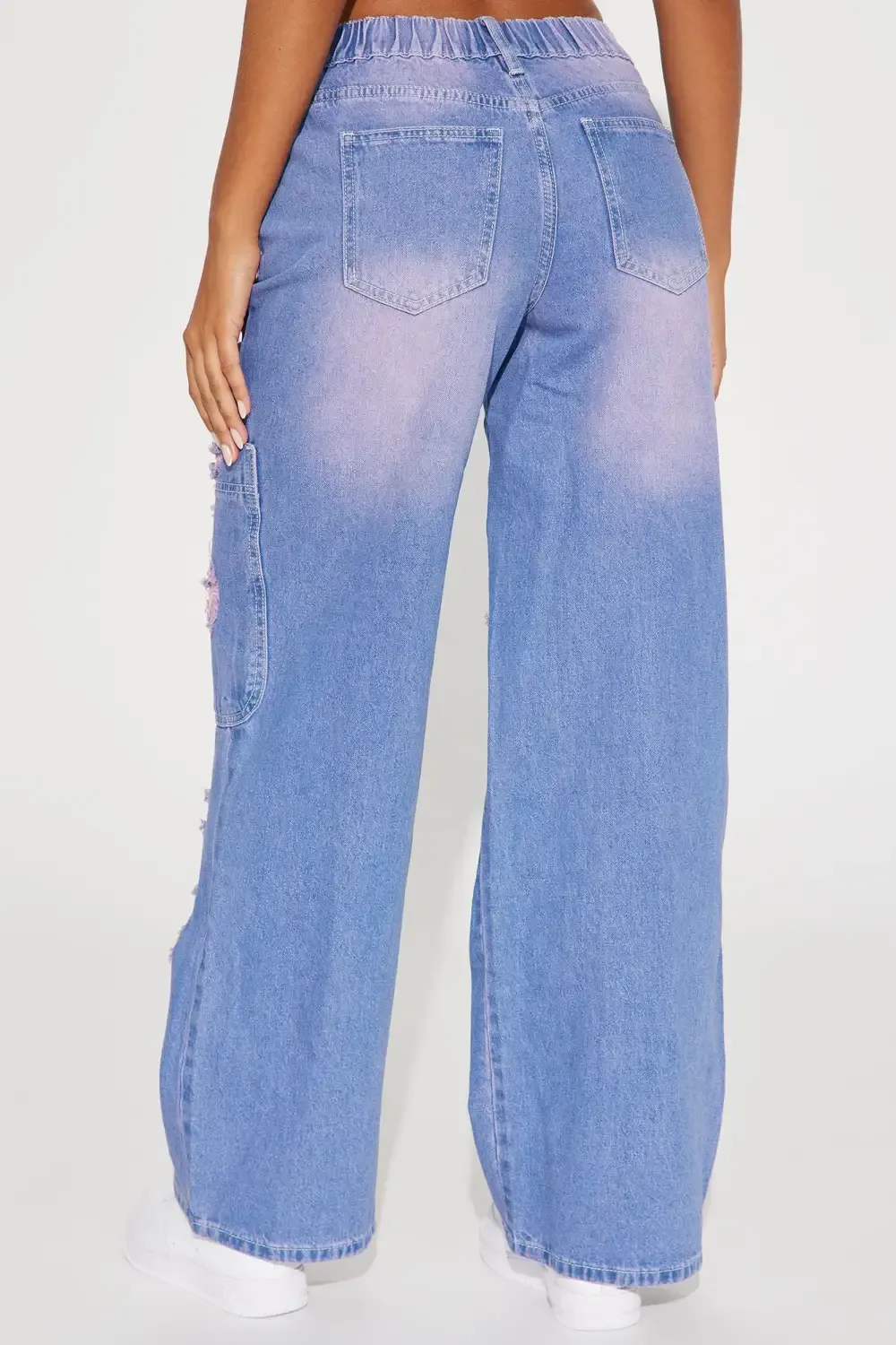 Off The Walls Tinted Straight Leg Jeans - Purple