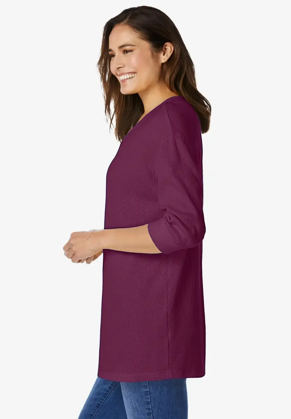 Three-Quarter Sleeve Thermal Sweatshirt