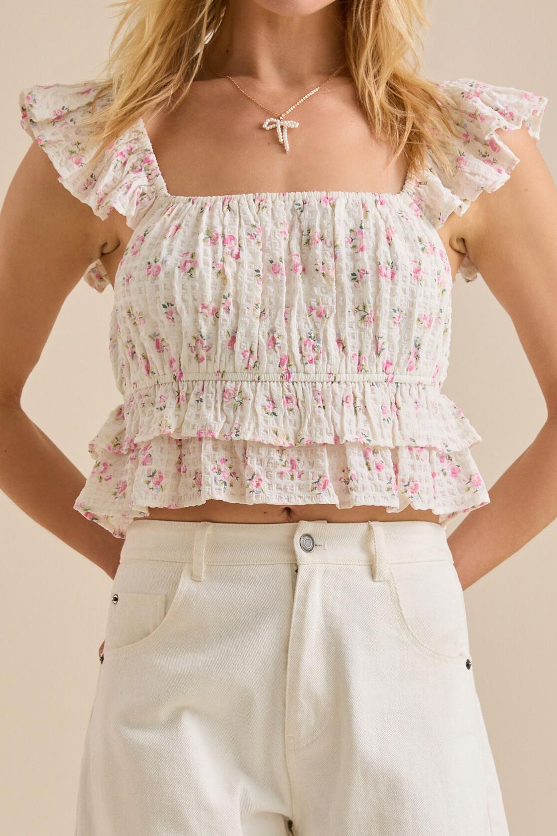 Floral Double Cinch Top