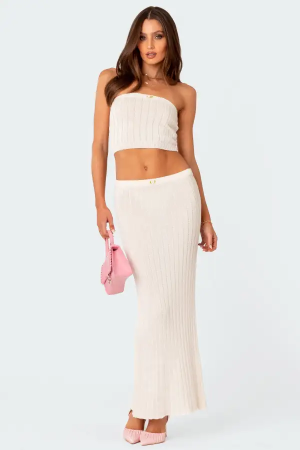Rosebud Knit Tube Top
