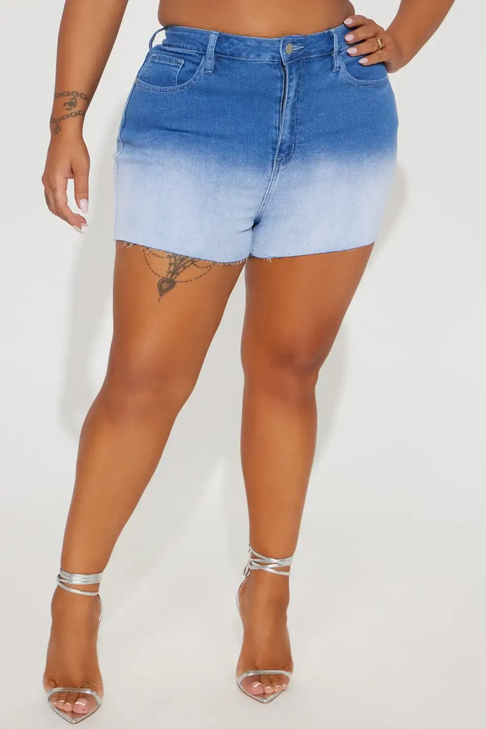 Next Chapter Ombre Denim Shorts - Medium Wash