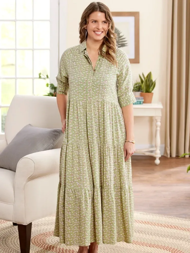 Ella Simone Tiered Floral Maxi Dress