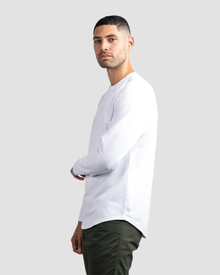 Henley Drop-Cut Long Sleeve: Lux
