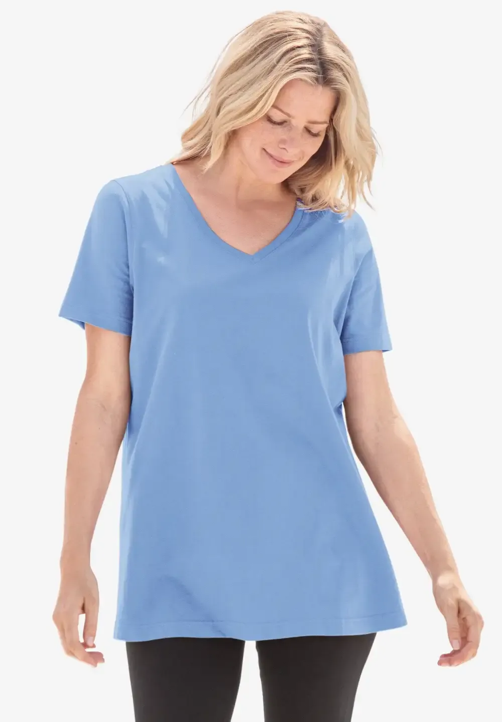 Perfect Short-Sleeve V-Neck Tee