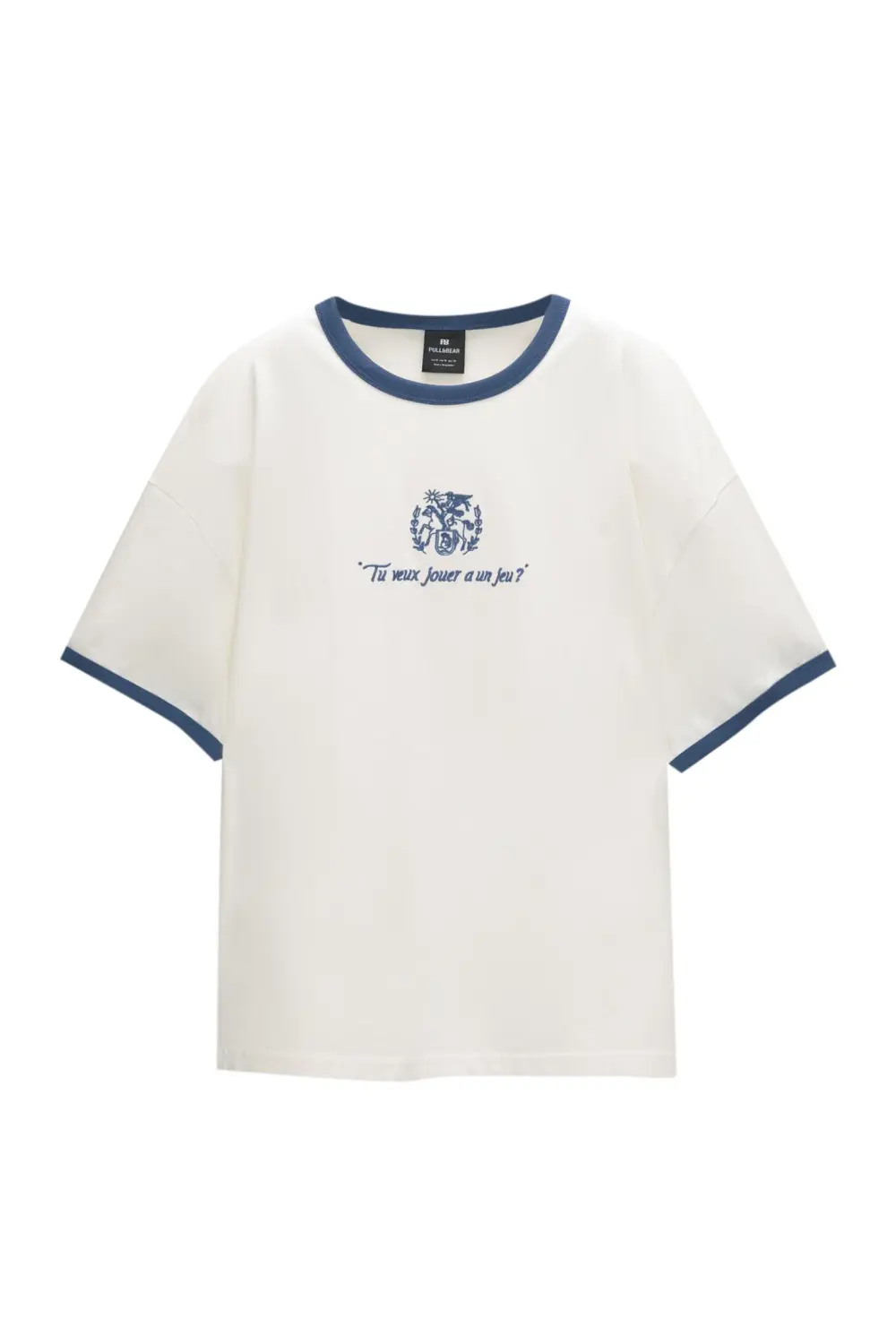 Contrast embroidered T-shirt